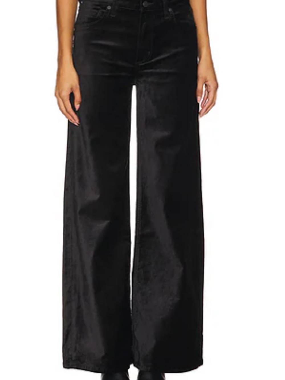 Citizens of Humanity Loli Mid-Rise Baggy in Black Velvet (Size 28)